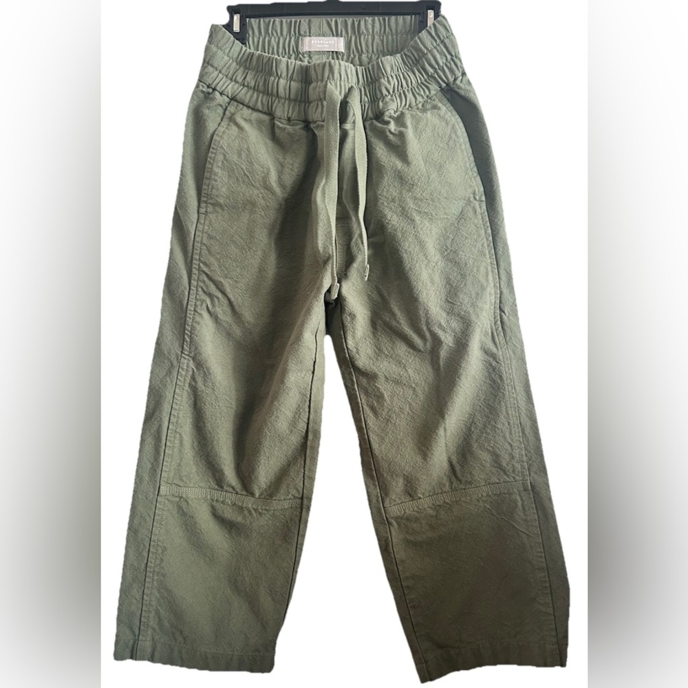 Everlane Drawstring Elastic Pull-On Pants Canvas Organic Cotton Green Size M